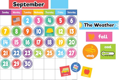 Calendrier magnétique coloré Teacher Created Resources TCR77067 robuste pour tableau