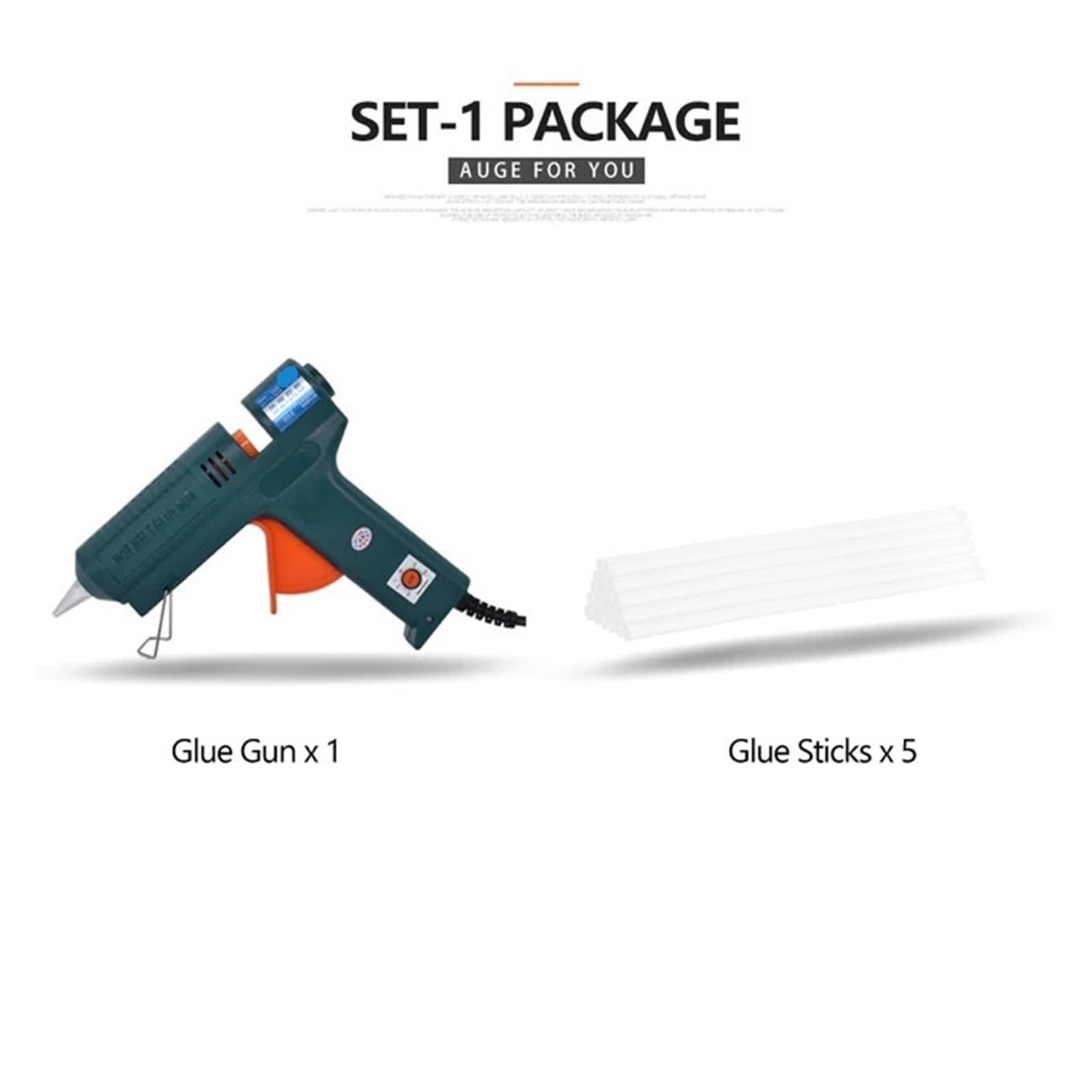 Heißklebepistole, 150 W, Kupferdüse, Temperatur einstellbar, Prozessreparaturwerkzeug, Spannung, automatische Anpassungsfunktion, for Heimwerker, Weihnachtsgeschenke, Kunsthandwerk(SET-B)