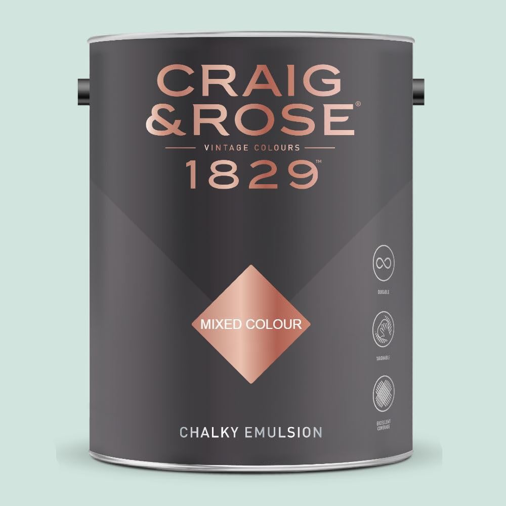 Paint Stop Mixed Colour Craig & Rose 1829 Chalky Emulsion Porcelain Blue 5L