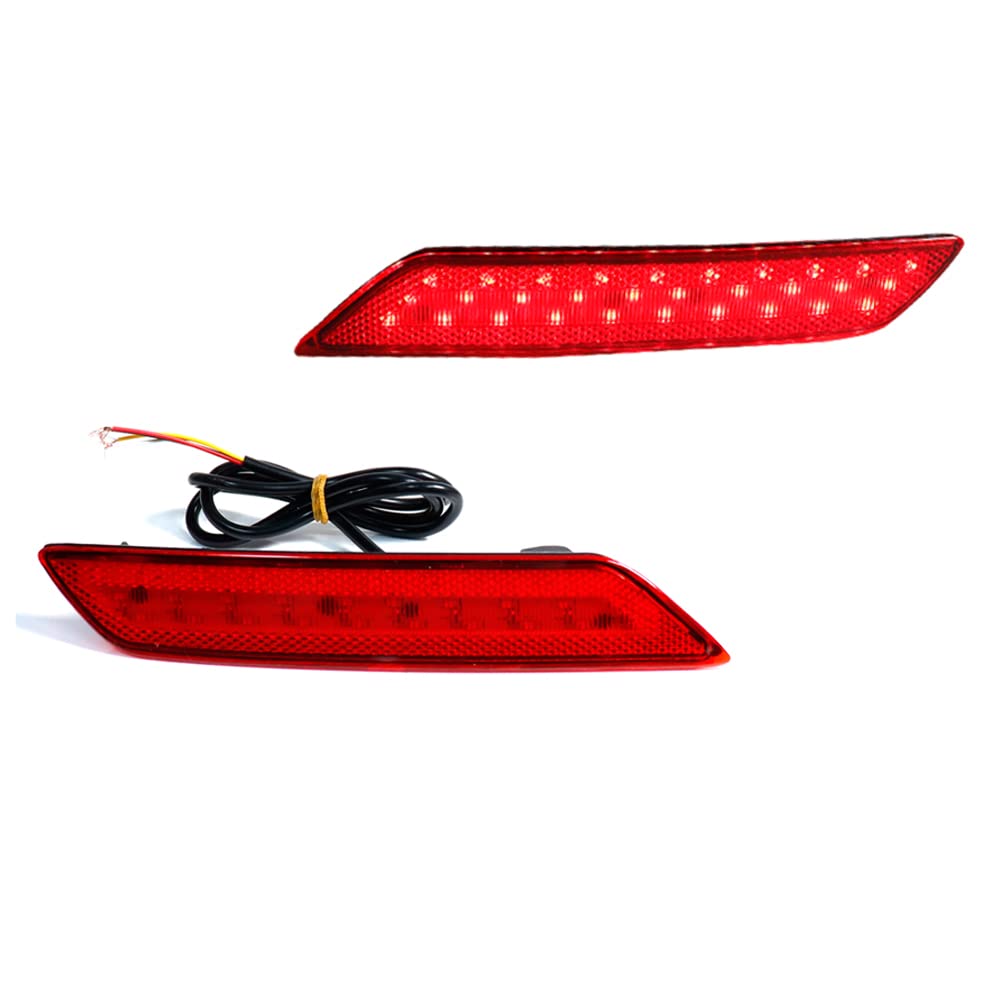 GTINTHEBOX Red Lens Led Rear Bumper Reflector Brake Tail Light with Sequential Turn Signal Lamps and Strobe Brake Lighting Kit for 2013-2015 Honda Civic Sedan