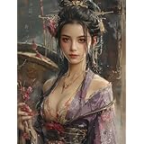 女性 ペイントバイナンバー セクシー DIY 数字油絵 アクリル絵の具 セットとブラシ付き 数字油絵 大人用 初心者 手作り絵画 塗り絵 数字 アートクラフト ホームデコレーション 誕生日プレゼント女性 100x130cm A-7239