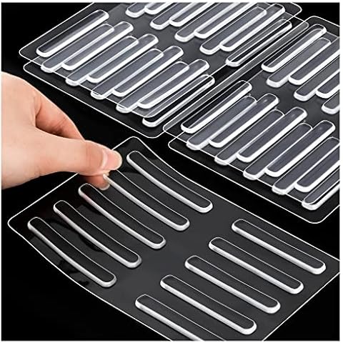 WhistenFla Cabinet Door Bumper, 4 Sheets 40Pcs Self Adhesive Rubber Bumpers Stripes Glass Table Top Anti Slip Pads Cabinet Bumpers Clear for Sound Dampening Buffer Pads Cover