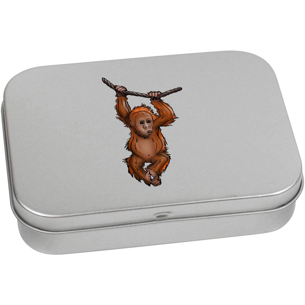 Azeeda 110mm 'Baby Orangutan' Metal Hinged Tin/Storage Box (TT00158144)
