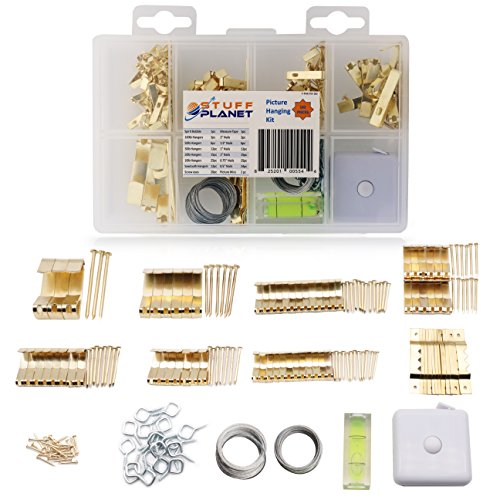 Stuff Planet Picture Hanging Kit (182-Piece Set) Heavy Duty, Drywall Metal Picture Hanger