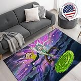 DreamController Ricky Morty Custom Rugs for Gamer Room (62x40inch)| Playroom Carpets Inspired by Games & Anime Decor for Gamers | Gamer Room Decor for Kids Teen Anti-Slip Gaming Mats