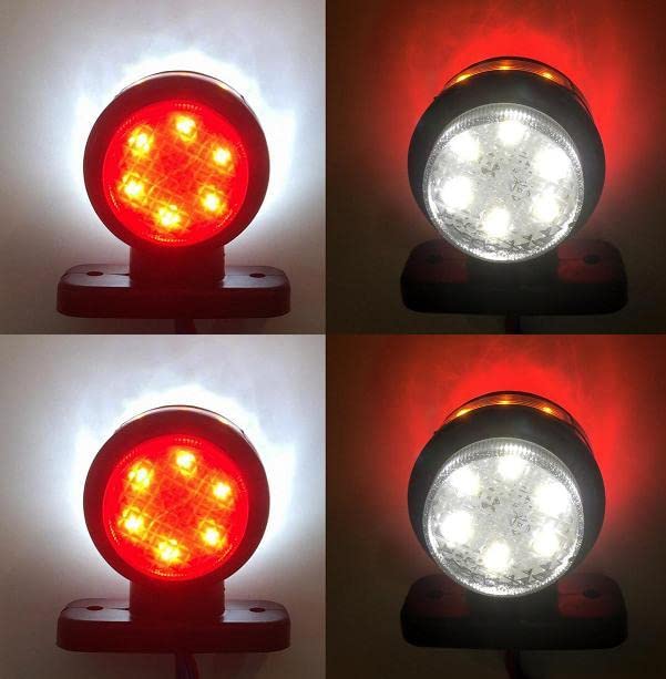 2pcs Side Rear Outline Marker Lights 24V 12V Trailer Van Truck Caravan Chassis Motorhome orange white red