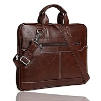 Bagneeds Men’s Black Synthetic Leather Briefcase Best Laptop Messenger Bag Satchel for Men