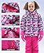 M2C Girls' Winter Thicken Warm Hooded Ski Snowsuit Jacket & Pant 8/9 Rose Doodle