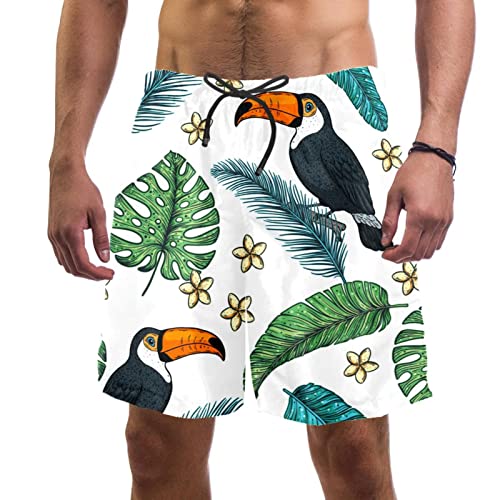 Short de bain homme Yuzheng au motif oiseau original et coloré