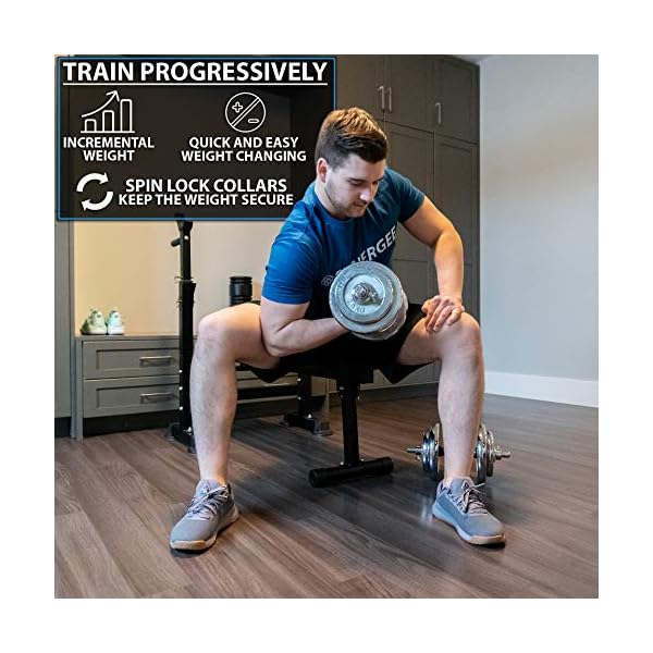 Synergee 50KG Adjustable Dumbbell & Barbell Set