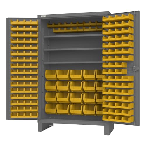 Durham HDC48-164-3S95 Cabinet, 3 Shelves, 164 Yellow Bins