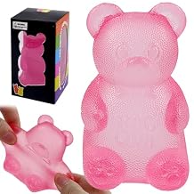 Pink Stretch Filled Squeeze Toys for Sensory Play,Maltose Bear & Sugar Ball Designs, Squishies Anxiety Relief & Focus Toy, Sensory Fidget Toys for Adults, Kids, Slow Rising Squishy Stress Balls