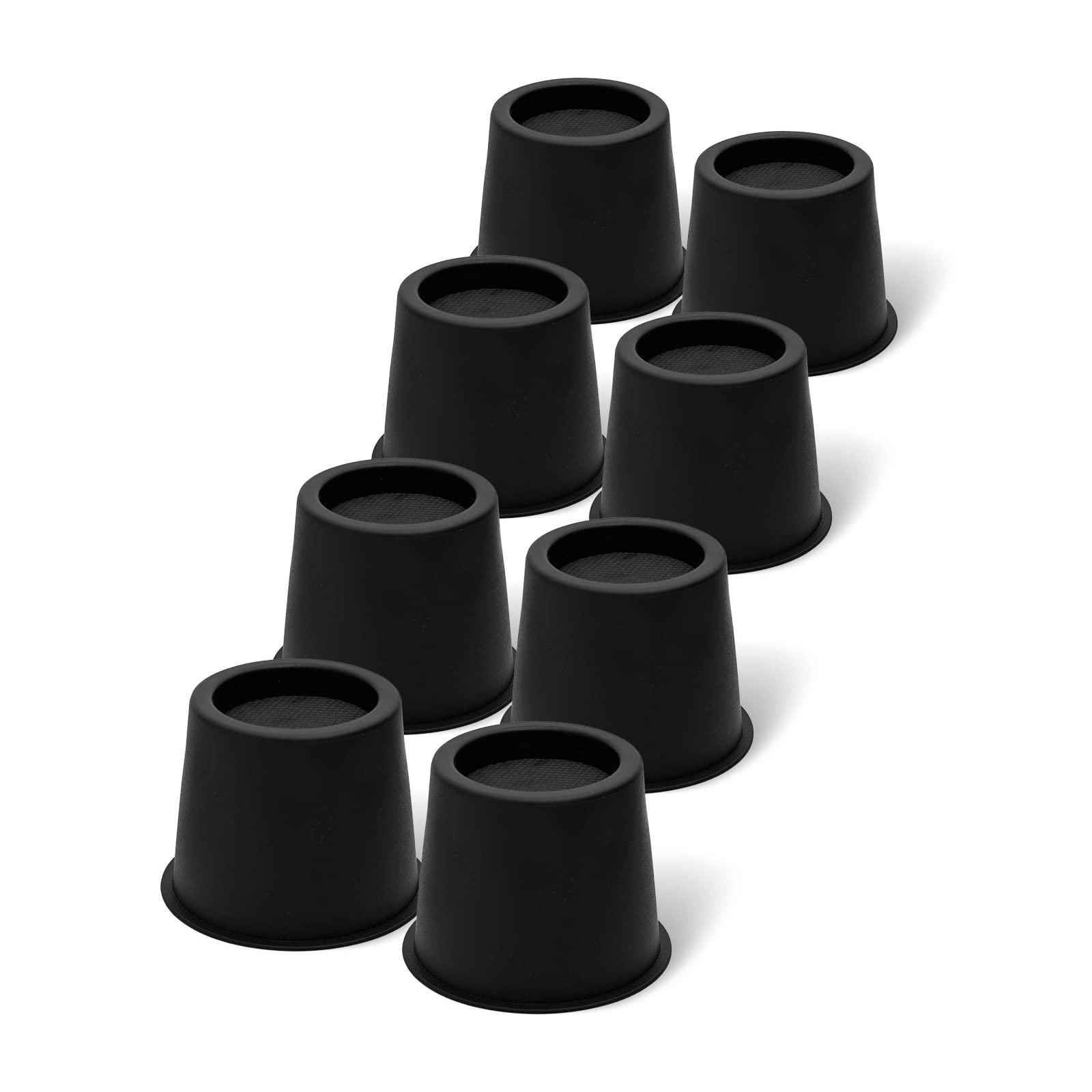 SUIFECTBed Risers 3-Inch - Heavy Duty Set of 8 Round Furniture Bed Lifts Risers Supporting 2300 lbs for Couch, Desk, and Table, Black
