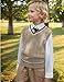 BOBOYOYO Boys Sweater Vest Unisex Cable Knit 100% Cotton Toddler Uniform Vest for Little Big Teenage Boy Girls Childrens Kids Khaki