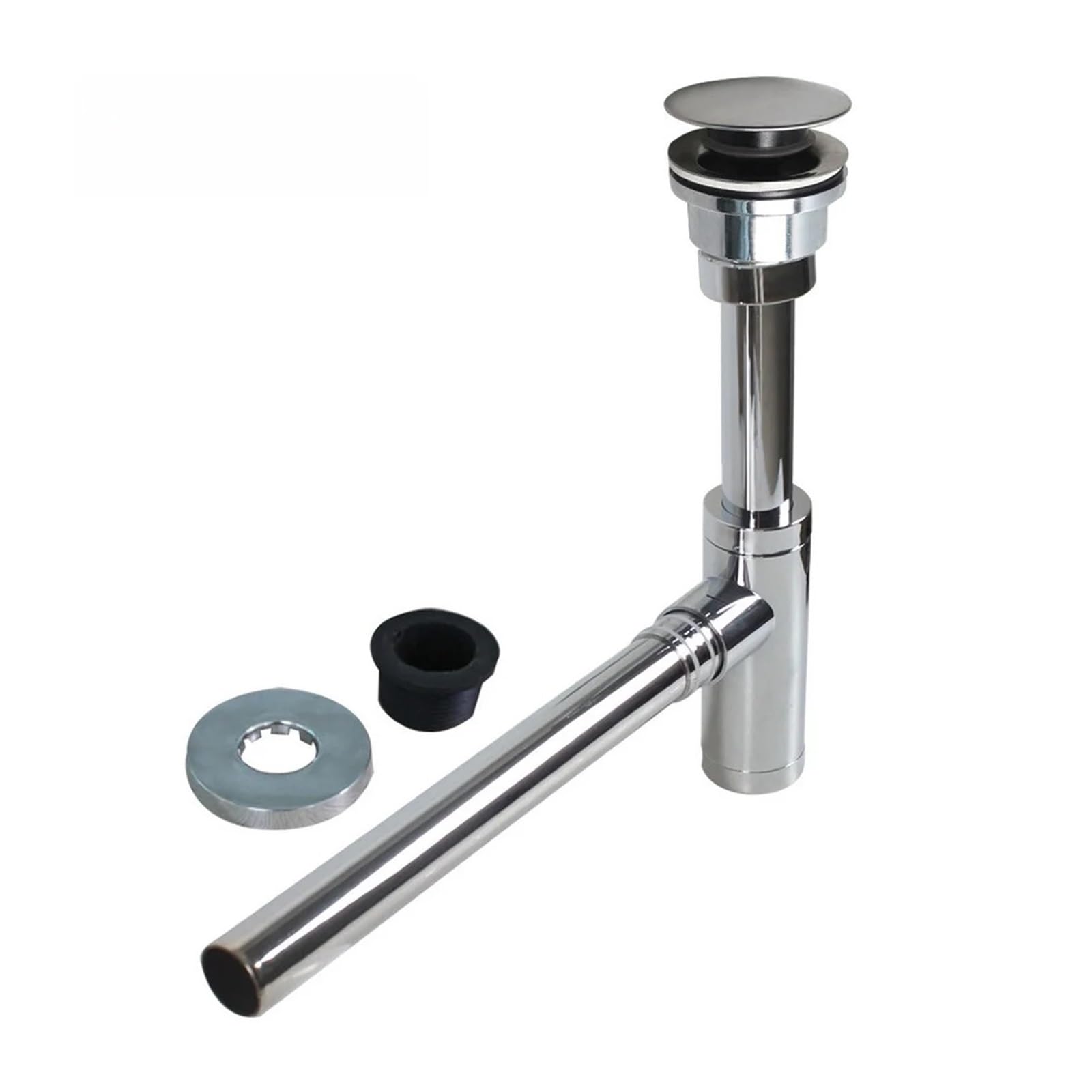 Desagüe lavabo pulsante 32mm acero inoxidable cromado junta ABS | Drenaje emergente de 32 mm con cuerpo cromado inoxidable y sello de ABS, drenaje rápido y suave for lavabo