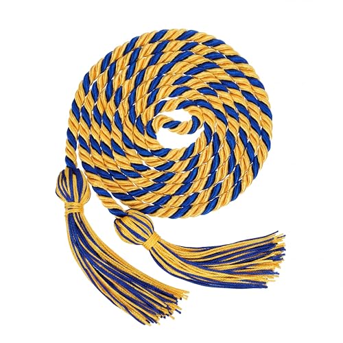 Image of TecUnite Graduation Cords Honor 2026 Polyester Yarn Decorative Garland Twist Ties with Tassels for Bachelor Gown Graduation