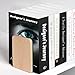 Winter Shore Buchenholz-Buchhalter Regal (2er-Pack) - 1 Paar Buchstützen Holz für Schwere Bücher, CDs, Schallplatten - Stabile Buchstütze Holz mit Rutschfesten Metallfüßen für Zuhause, Büro & Bücherei