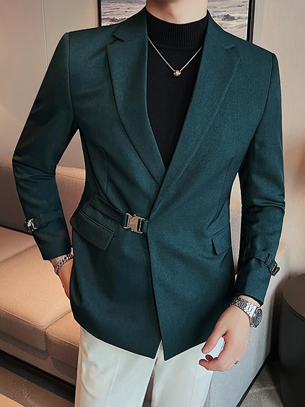 Men's Summer Casual Blazer with Belt Lightweight Coats Suit Jacket Spring Blazer3
