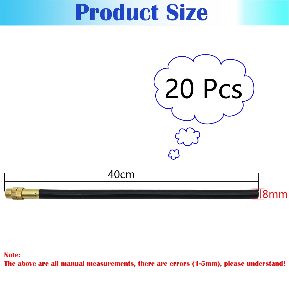 Buse de brumisation, Dujelixa Buse de pulvérisation en laiton 40 cm, réglage universel, pour systèmes d'arrosage, pour systèmes d'arrosage avec tuyau d'eau de 8 mm de diamètre extérieur (20 pièces)