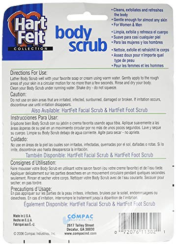 HartFelt-Body-Scrub-6-Count HartFelt Bath Sponges for Shower | Oval Body Wash Scrubber for Exfoliating Skin | Clean and Refresh Body, Back & Arms | Chemical-Free Body Sponge | Made in USA - Pack of 6