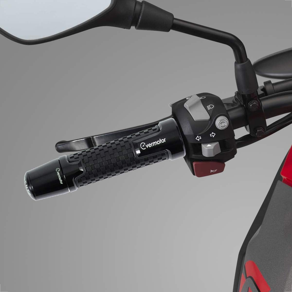Evermotor Moto manubrio CNC, manubrio moto tappi terminali in alluminio per la maggior parte dei bordi motore/rullo nero