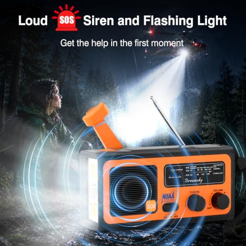 Dreamsky NOAA Emergency Radio Weather Alert with Hand Crank Solar - Image 4