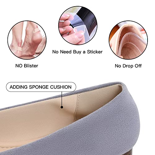 Image of MUSSHOE Black Flats for Women Pointed Toe-Comfortable Business Casual Work Shoes, Dressy Suede Slip On with Memory Foam for Office, Teacher & Standing All Day