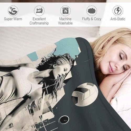 Couverture Motif Volley-Ball Impression 3D : Cadeau Idéal Linge de Lit