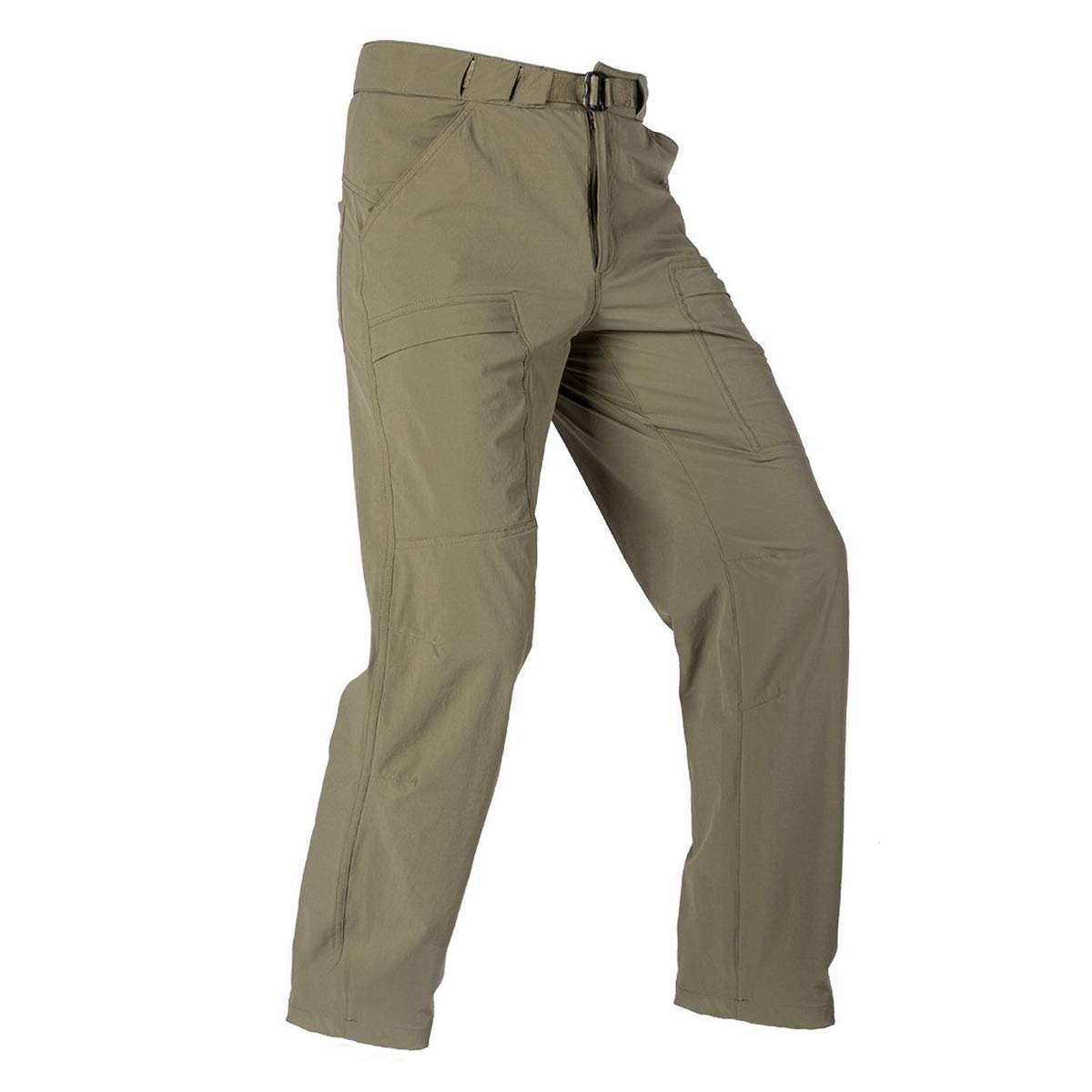 Men's Outdoor Cargo Hiking Pants with Belt Lightweight Waterproof Quick Dry Tactical Pants Nylon Spandex
