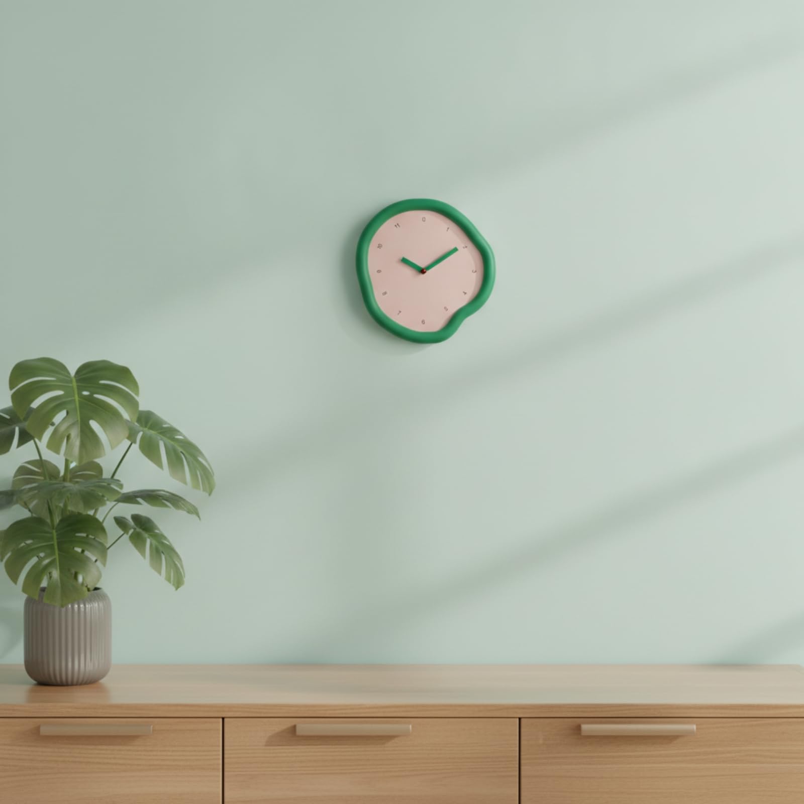 predolo Wanduhr Analoge Uhr Zeitmesser Wohnuhr Wanddekoration aus Holz Und Harz mit Geräuschlosem Mechanismus Und Deutlichen Ziffern für Wohnzimmer, C29-3B Ohne Stundenschlag, Geräuschloses Uhrwerk