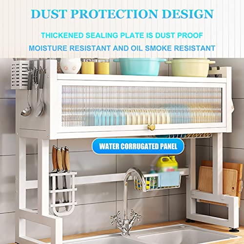 GUHPZA over the Sink Dish Drying Rack, Stainless Steel Dish Drainer, with Cutting Board Holder, Large Dish Rack for Kitchen Counter Organizer/Black-a/65cm,Black-a-85cm - Image 4