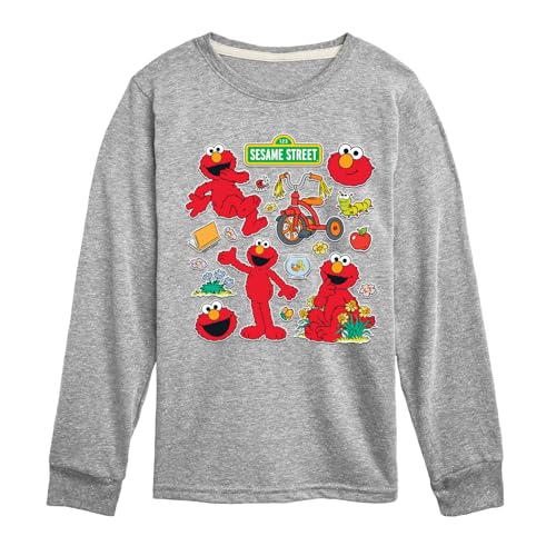Sesame Street - Elmo Sticker Sheet -Toddler and Youth Long Sleeve T-Shirt