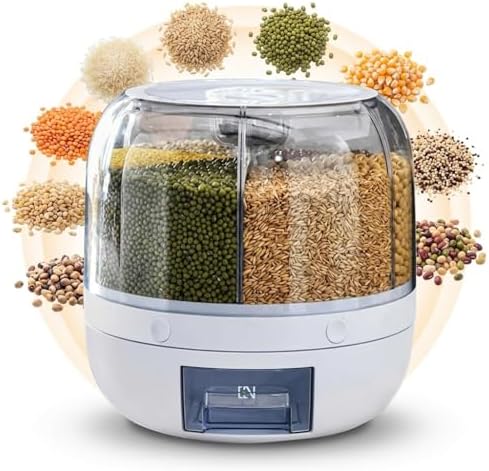 Dispenser de Alimentos E Grãos Giratório Com 6 Divisões Moderno, ...