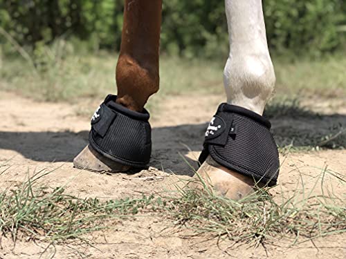 Image of 2520D Horse Bell Boots No-Turn Horse Bell Boots, Equine Ballistic Hoof Overreach Bell Boot, Pair