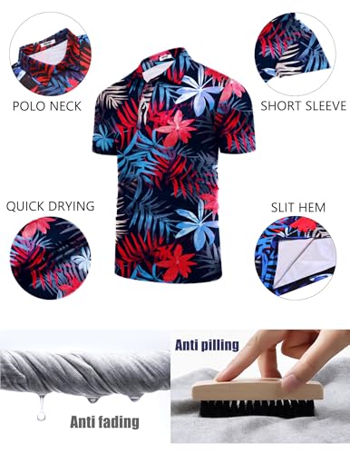 Image of COOFANDY Men's Polo Shirt Golf Quick Dry Performance Short Sleeve Moisture Wicking Athletic Polo Collared Tennis T-Shirt