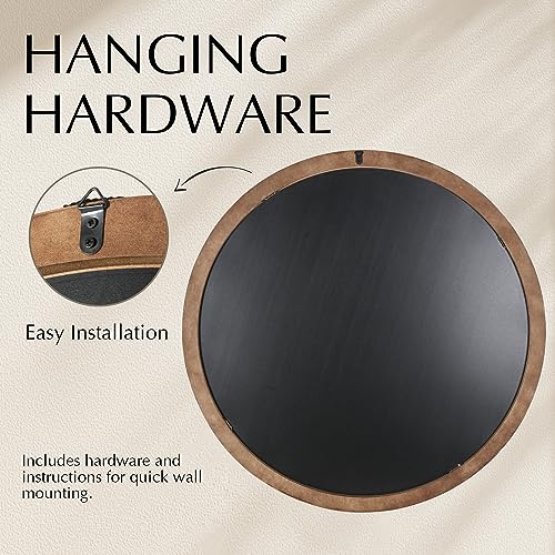 Rustic-Round-Mirrors-315-Wooden-Circle-Mirror-Hanging-Wall-Decorative-Mirror-Distressed-Natural-Wooden-Farmhouse-Frame-with-White-Wash-Edge-for-Bedroom-Bathroom-Living-Room-or-Entryway Rustic Round Mirrors 315 Wooden Circle Mirror Hanging Wall Decorative Mirror Distressed Natural Wooden Farmhouse Frame with White Wash Edge for Bedroom Bathroom Living Room or Entryway