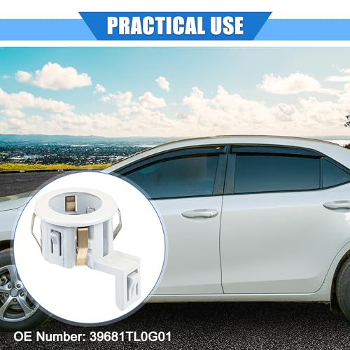 Image of 2 Pcs Parking Sensor Retainer Holder Compatible for Honda Odyssey 2011-2017, Durable Plastic White Backup Parking Aid Assist Sensor Bracket