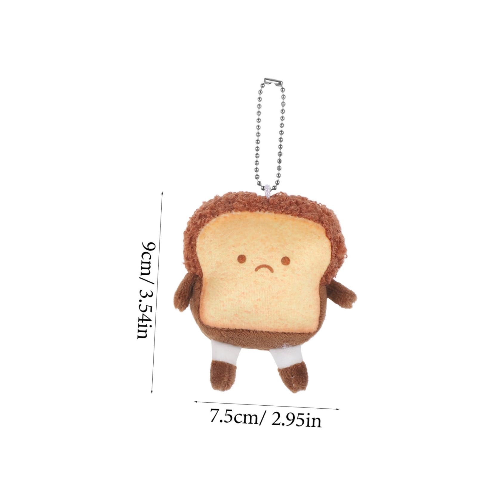 CIYODO 2Pcs Adorable Toast Plush Keychain Pendant Cute Cartoon Bread Doll for Backpack and Bag Accessories