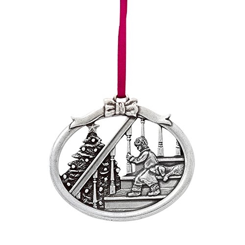 DANFORTHMagic of Christmas 2016 Annual Ornament, Christmas Decorations - Pewter - 2 1/2 Inches - Satin Ribbon - Handcrafted - Made in USA