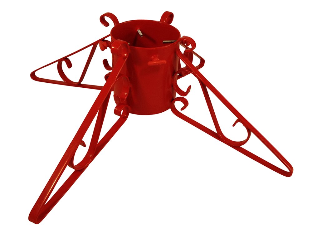 Garden Pride Red Christmas Tree Stand - 4" Or 5" Base - Metal - Solid Steel - Plastic Coated (5" Diameter, )