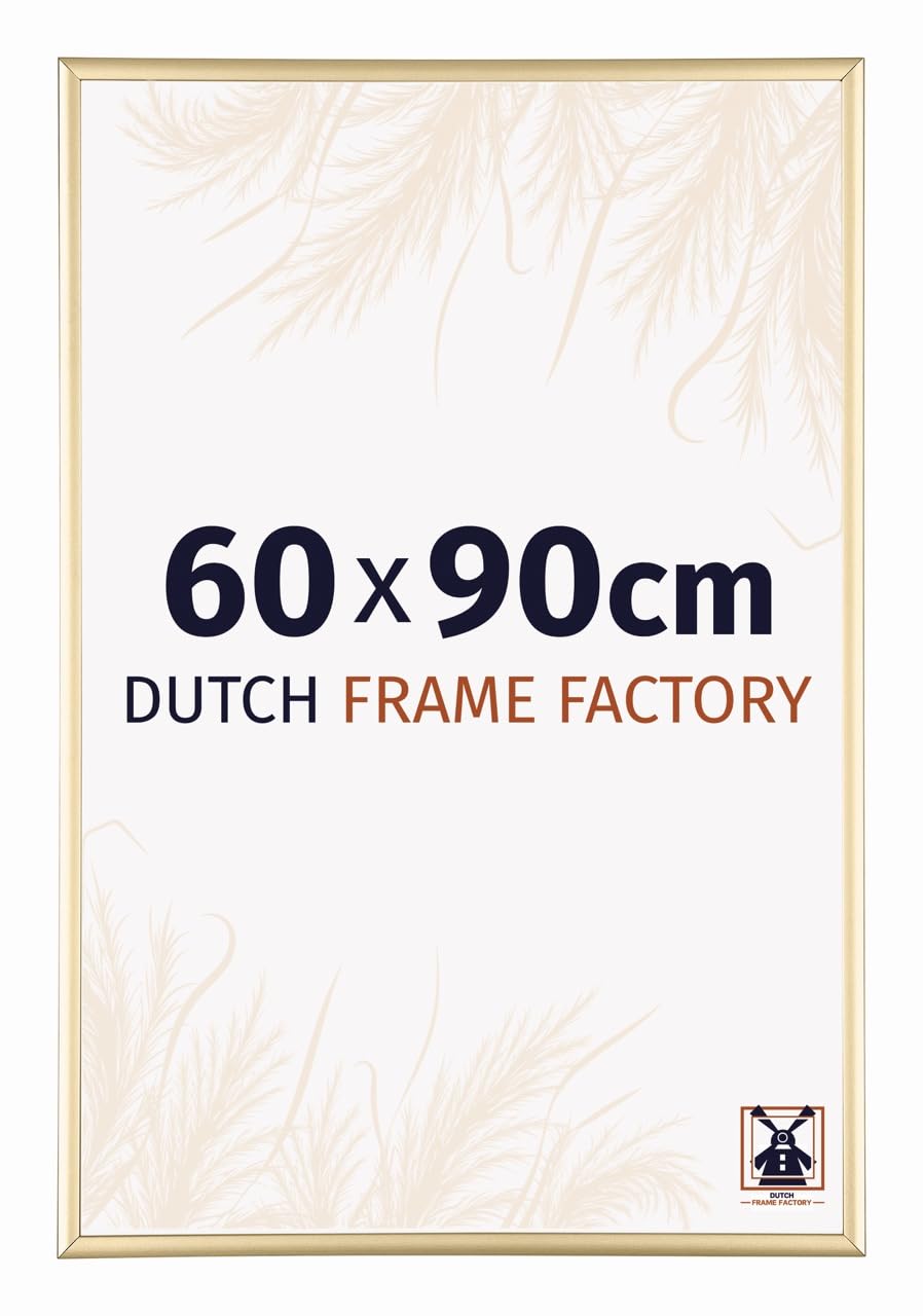 Dutch Frame Factory - Picture frame 60x90 cm - Gold - Aluminium Picture frame with Antireflex Acrylic glass - Photo frame 60x90 cm - Kampen