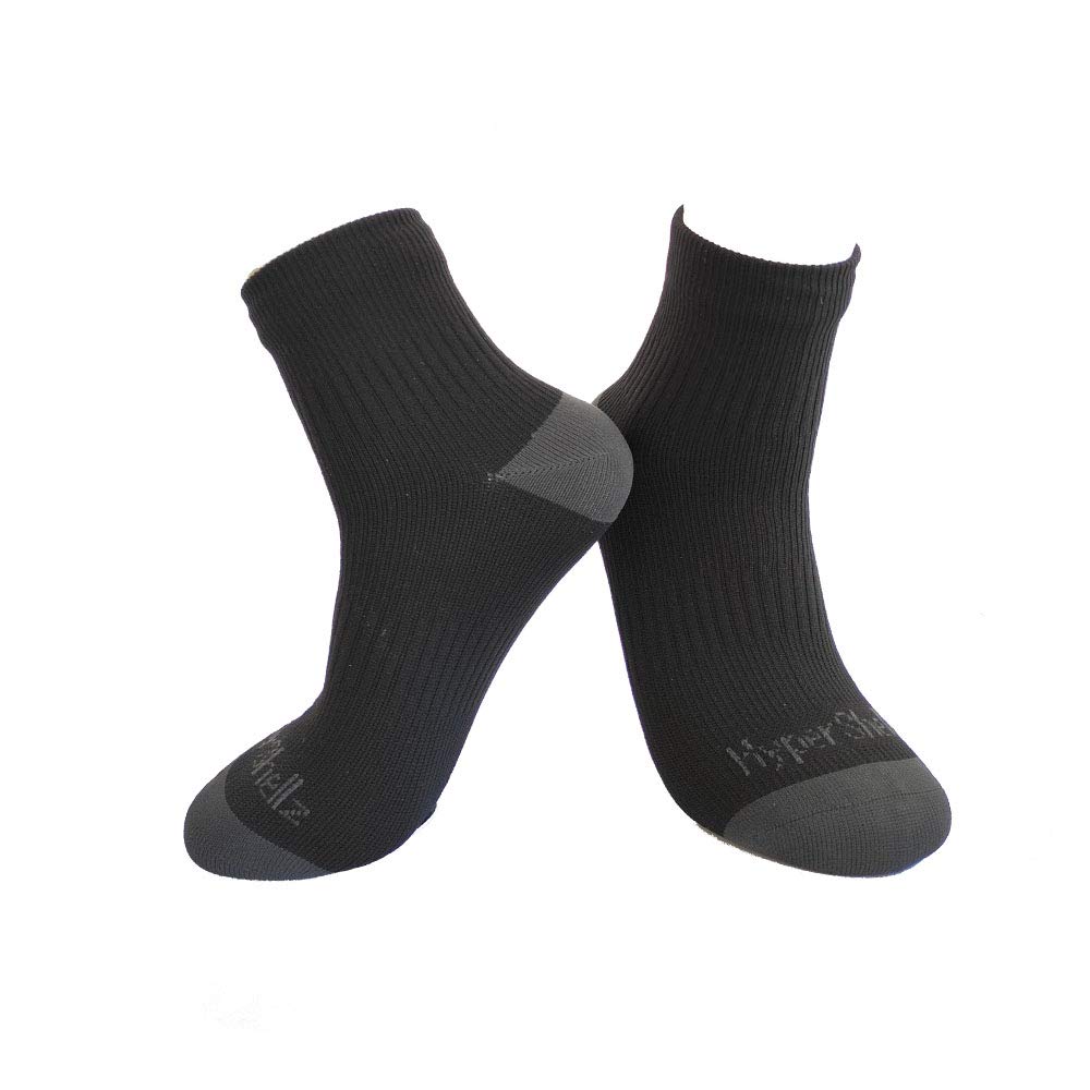 Waterproof Socks for Men & Women Ankle Length (Black-Grey, Medium)