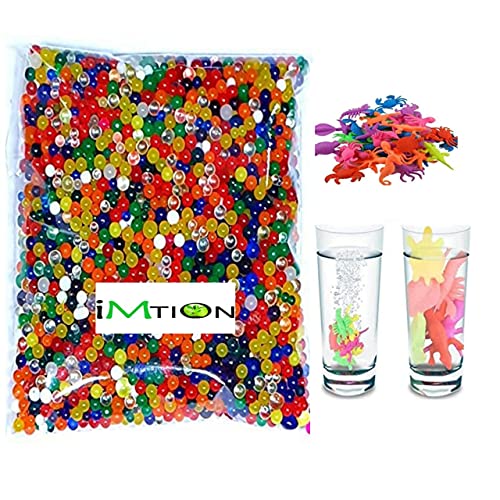 Image of IMTION Combo (1400 Pcs Water Ball + Free 10 Pcs Water Growing Animal) Magic Cristal Decorate Ball Flower Port Decorative Water Jelly for,Decoration Water Beads Ball Water Ball for Kids Playing