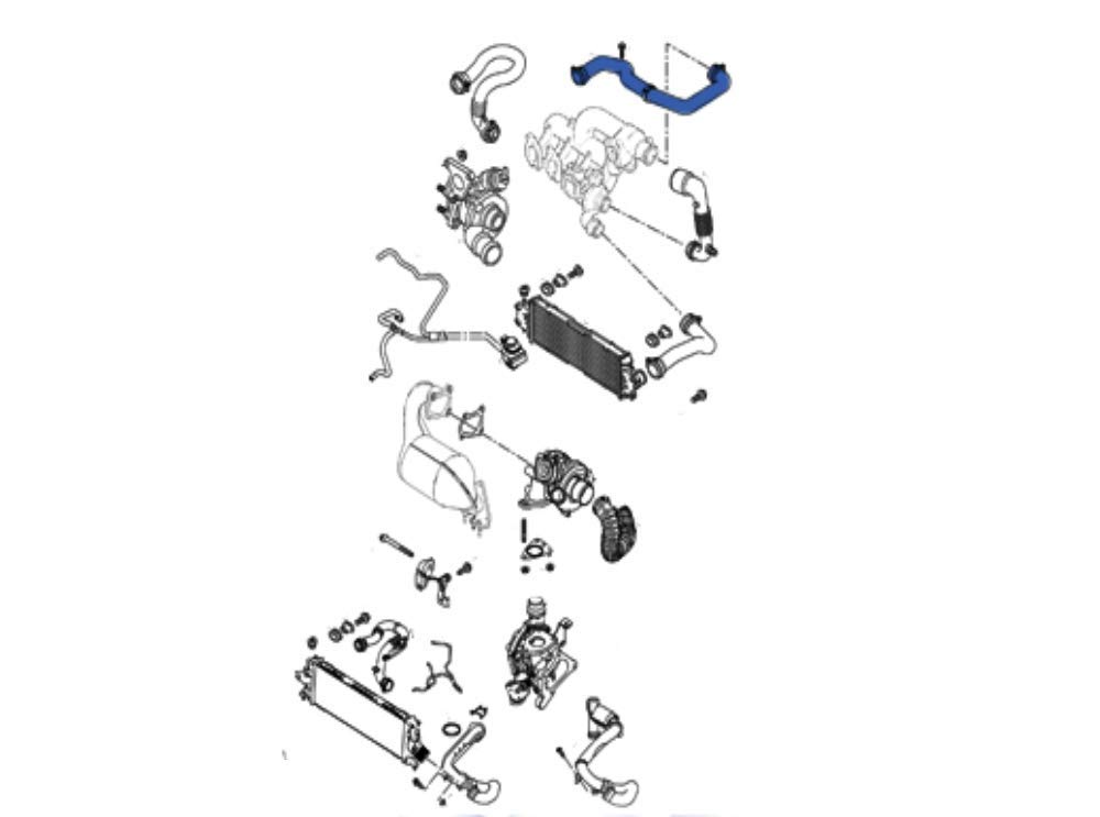 TRAFIC 1.9 DCI - O P E L VIVARO 1.9 DTI - N I S S AN PRIMASTAR 1.9 DCI MANICOTTO INTERCOOLER COMPATIBILE TURBO TUBO ARIA 8200273825 4413497 GM 93851706