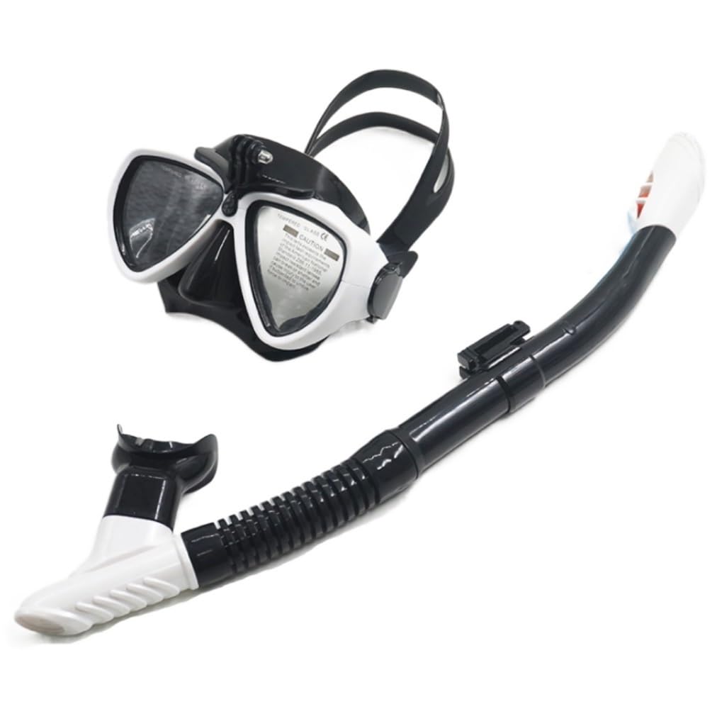 Taucherbrille Tauchmaske, Schnorcheln, Tauchmasken, Schnorchel-Set, Anti-Beschlag, Schwimmen, Tauchen Mit Trockenem Schnorchelrohr, Anti-Beschlag-Tauchen Für Männer Und Frauen Tauchmaske (Color : WHI
