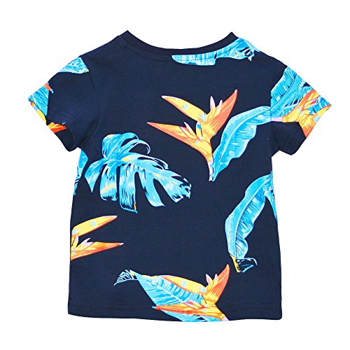 Image of KISBINI Toddler Boys Summer Clothes Set Hawaiian Cotton T-Shirt and Shorts Set Dinosaur Sharks Clothing Set