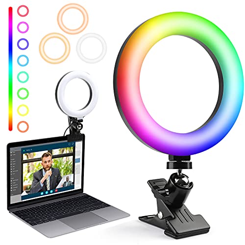 ENEGON RGB Videokonferenzlicht, Dimmbares 6-Zoll-Selfie-Ringlicht, Videokonferenzen, Webcam-Beleuchtung für Fernarbeit…