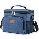 Lifewit Insulated Lunch Bag for Men, Thermal Lunch Box for Women Cool Bag, Reusable Leakproof Lunch Tote Bag with Adjustable Shoulder Strap for Adult for Work/Picnic/Beach, Dark Blue, 9L 12 Can