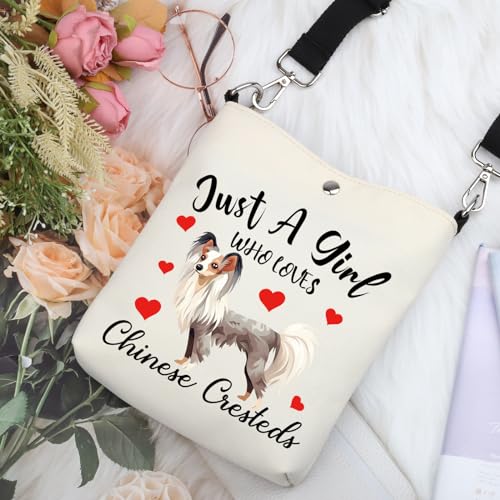 G2TUP Chinese Crested Lover Gift Who Loves Chinese Cresteds Crossbody Bag Chinese Crested Mom Travel Bag Dog Merch2
