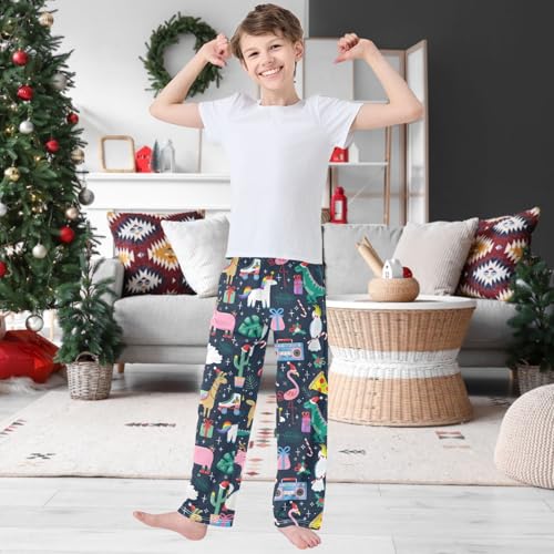 Boy's Pants Funny Animal Pizza Jogger Pants Elastic Waist Long Bottoms Trousers with Pockets 6-14 Years2